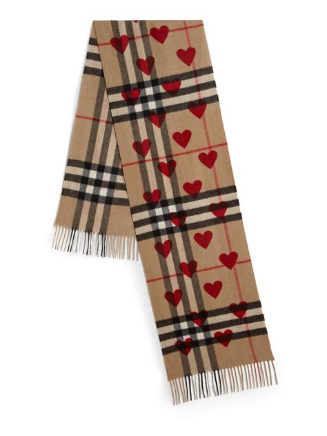 burberry heart & giant check fringed cashmere scarf|burberry handbags for women sale.